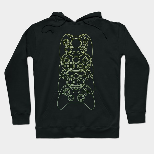 Xbox Controller Evolution (Green Lines) Hoodie by ZeroSagitary